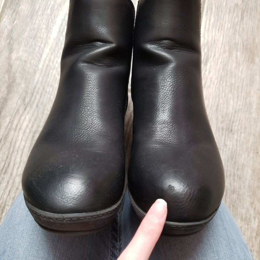 Muk Luks Oxford wedge ankle booties 6.5 black - Picture 9 of 14